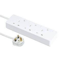 3G Trailing Socket with Switch, White