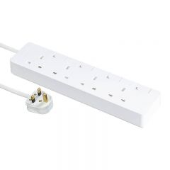 4G Trailing Socket with Switch, White