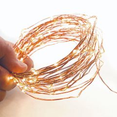 خيوط زينة نحاس ليد ببطاريات 8 متر وورم
